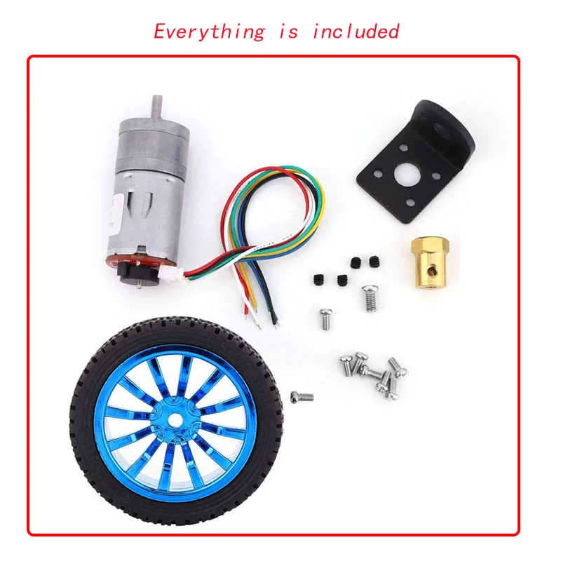 DC 6V 12V DIY Encoder Reductiemotor met Montagebeugel 65mm Wiel Kit Micro Snelheidsreductie Motor voor Art Auto Robot Model