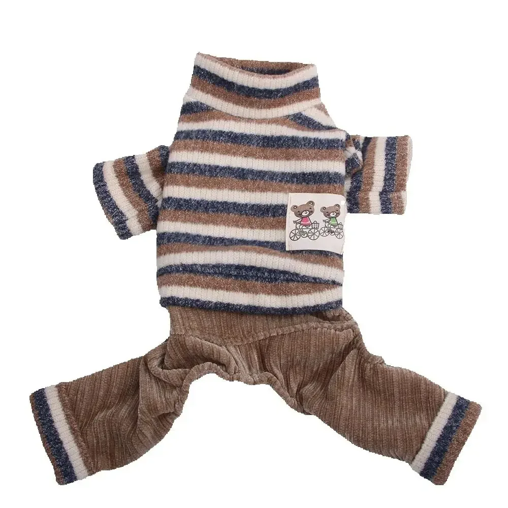 Boy Dog Cat Jumpsuit Rompers Striped Design Pet Puppy Coat Jacket Autumn Ouffit