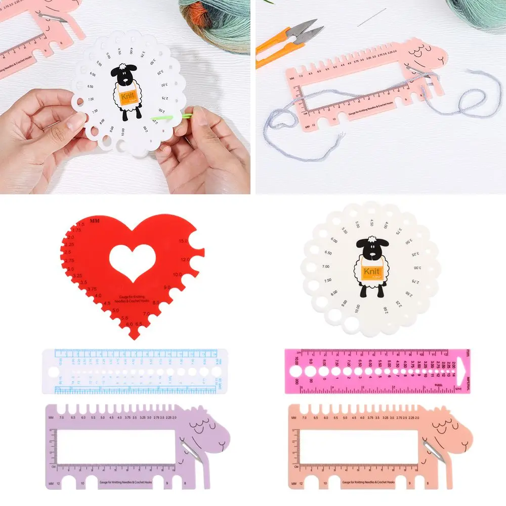 

Multipurpose Sheep Head With Cutting Head For Knitting Needles Crochet Hooks Ruler Tool Gauge Ruler