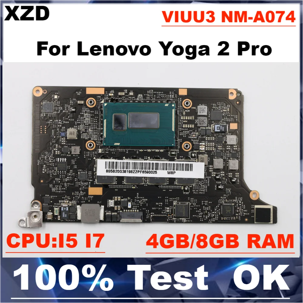 

VIUU3 NM-A074 Mainboard For Lenovo YOGA2 Pro YOGA2-13 Laptop Motherboard With Cpu i5/i7 4th, 4g 8g Ram,100% Test OK