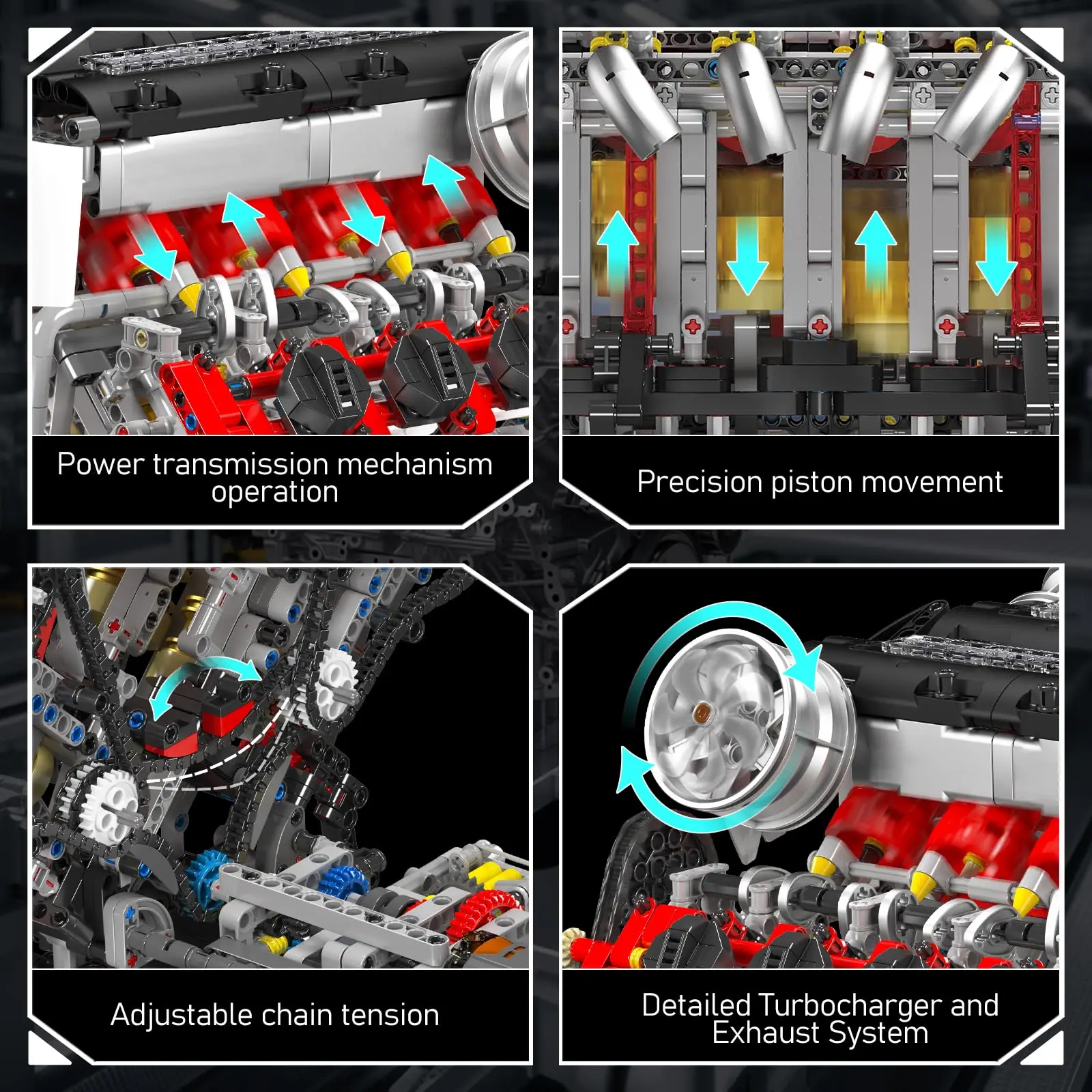 Molde rei 10130 v8 kit modelo de motor 2718 pçs supercar motor crianças adolescentes diy haste brinquedos blocos de construção conjunto adultos coleção presente