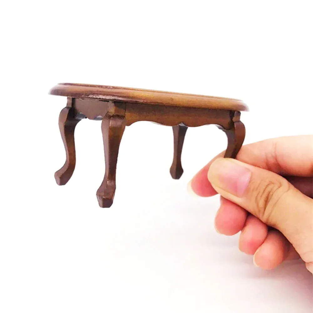 1/12 Dollhouse Miniature Wooden End table Mini Furniture Tea Table Toys for Doll House Accessories Decoration ob11