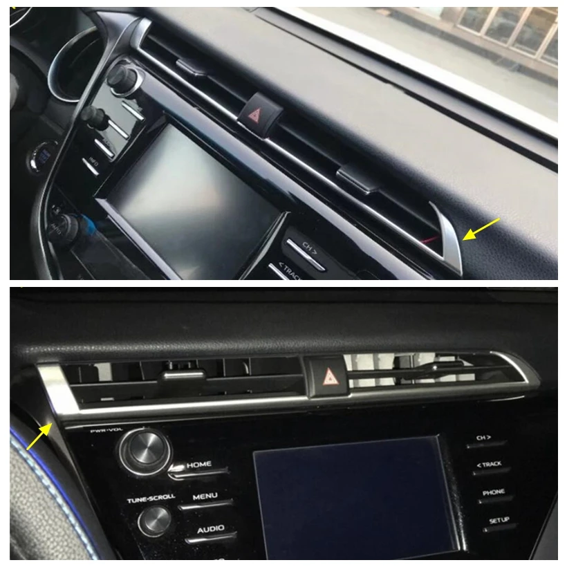 

Center Air Conditioning Vent Outlet Decoration Strip Cover Trim Fit For Toyota Camry 2018 - 2020 Matte Style Car Accessories