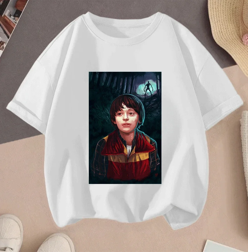 

Hot Sale 2D Stranger Things Cartoon Print Casual Summer Short Sleeve T Shirt For Kids Teenagers Girls Boys