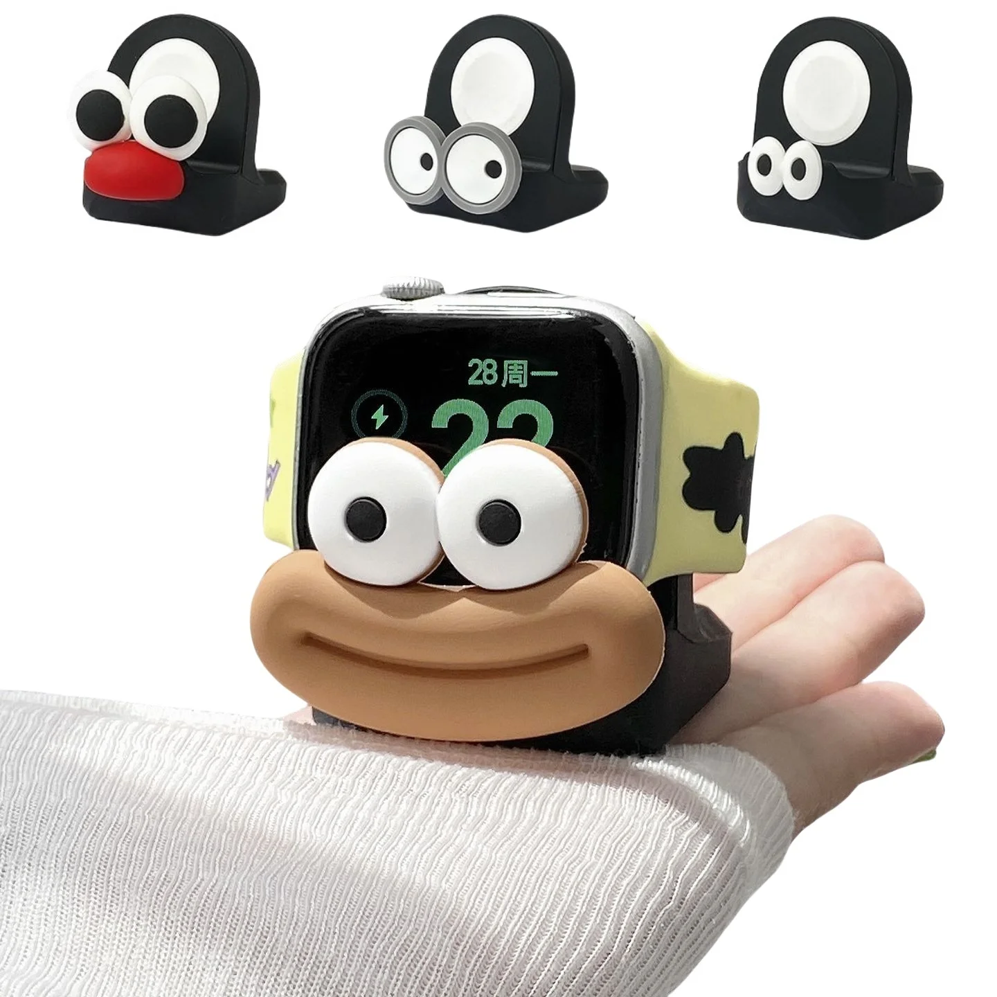 

Подставка для зарядного устройства, совместимая с Apple Watch, все серии, милая силиконовая зарядная док-станция для IWatch Ultra S10, поддерживает режим тумбочки