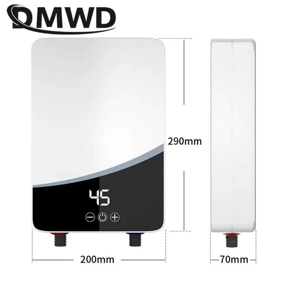 DMWD scaldabagno elettrico senza serbatoio cucina scaldabagno istantaneo rubinetto elettrico rubinetto istantaneo riscaldatore istantaneo laterale 3000W