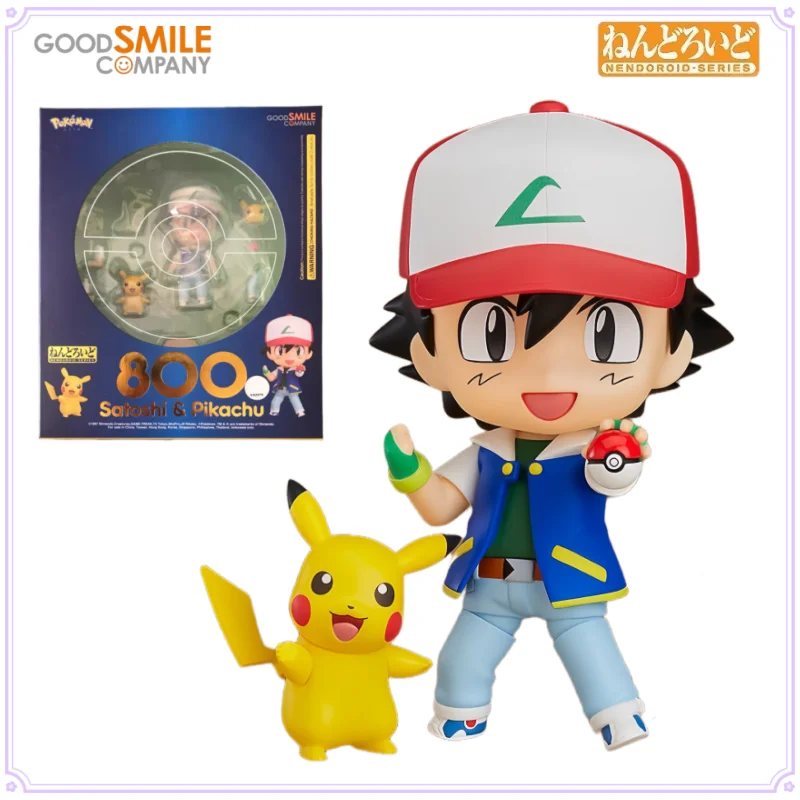 

GSC Original Nendoroid Series No.800 Satoshi ＆ Pikachu Out of Print Peripheral Figure Toys for Boys Gift Collectible Ornaments