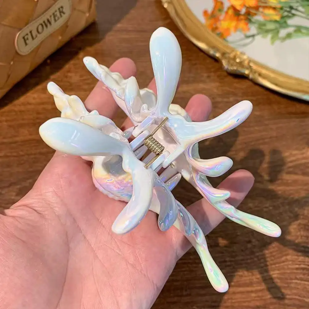 

Креативная красочная заколка для волос в форме ракушки, большая акриловая заколка-краб для женщин и девочек, летняя пляжная серия, аксессуары для волос, подарки, НОВИНКА