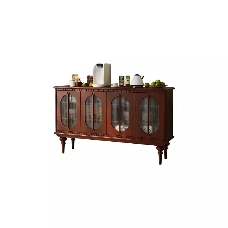 

American side cabinet, retro solid wood kitchen partition cabinet, medieval wine cabinet, living room entrance locker storage li