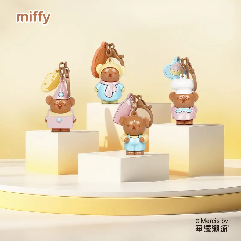 

Miffy Boris Bear Bakery Series 3D Keychain Gifts Toy Model Anime Figures Collect Ornaments