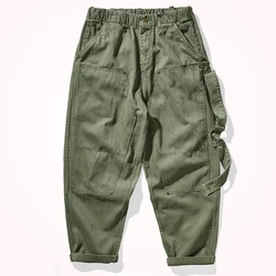 Heavy-duty thickened mountain slacks in autumn men's loose wide version OVER SIZE retro trend pants