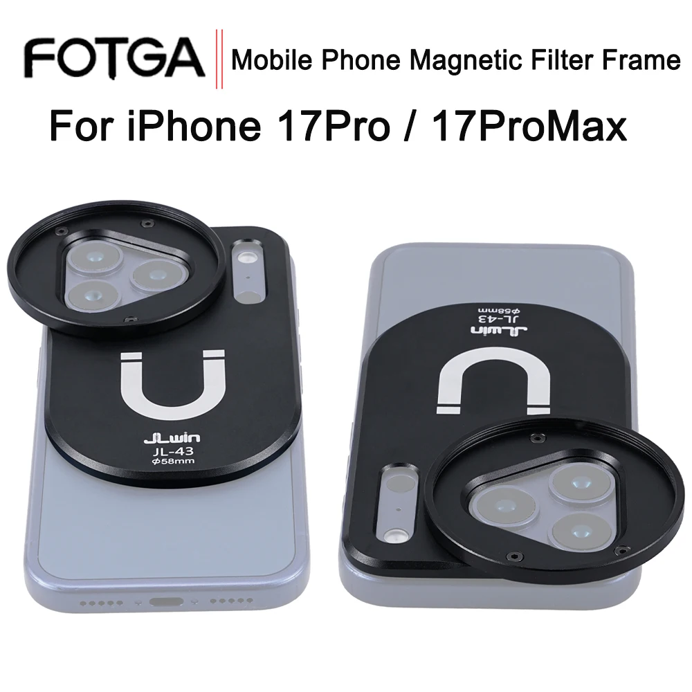 FOTGA Magnetic Phone Lens Filter Mount Adapter For iPhone 17 Pro/For iPhone 17 Pro Max Lense ND Lens Filters Mount 58mm Filters