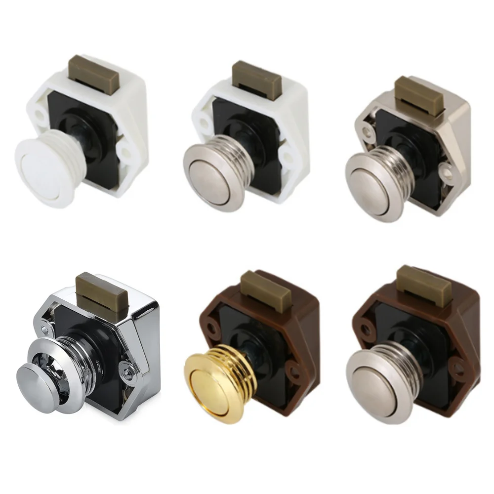 Keyless RV Locks Push Locks Cabinet Door  Drawer Keyless Zinc Alloy Button For RVs Boat Camper Van Caravan Motorhome