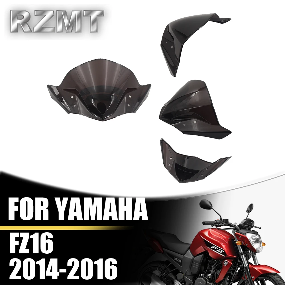 

Ветровой экран передний с двойными пузырьками для YAMAHA FAZER FZ16 2014-2016 2015, аксессуары для мотоциклов, черное ветровое стекло