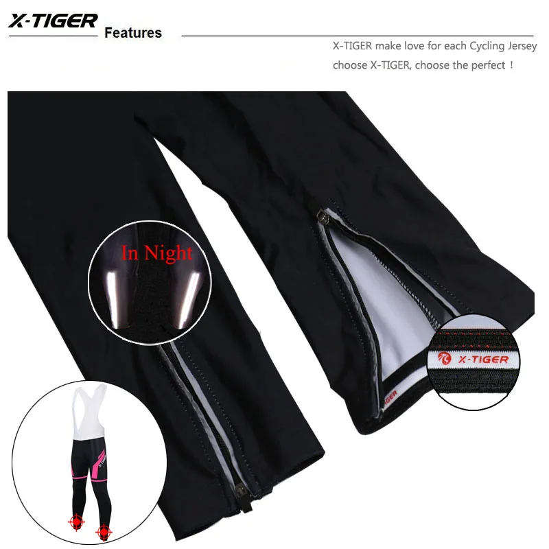 X-TIGER Pro Women\'s Shockproof Cycling Bib Pant  MTB 5D Coolmax gel Pad Mountain Road Bicycle  Tights Ciclismo Pants