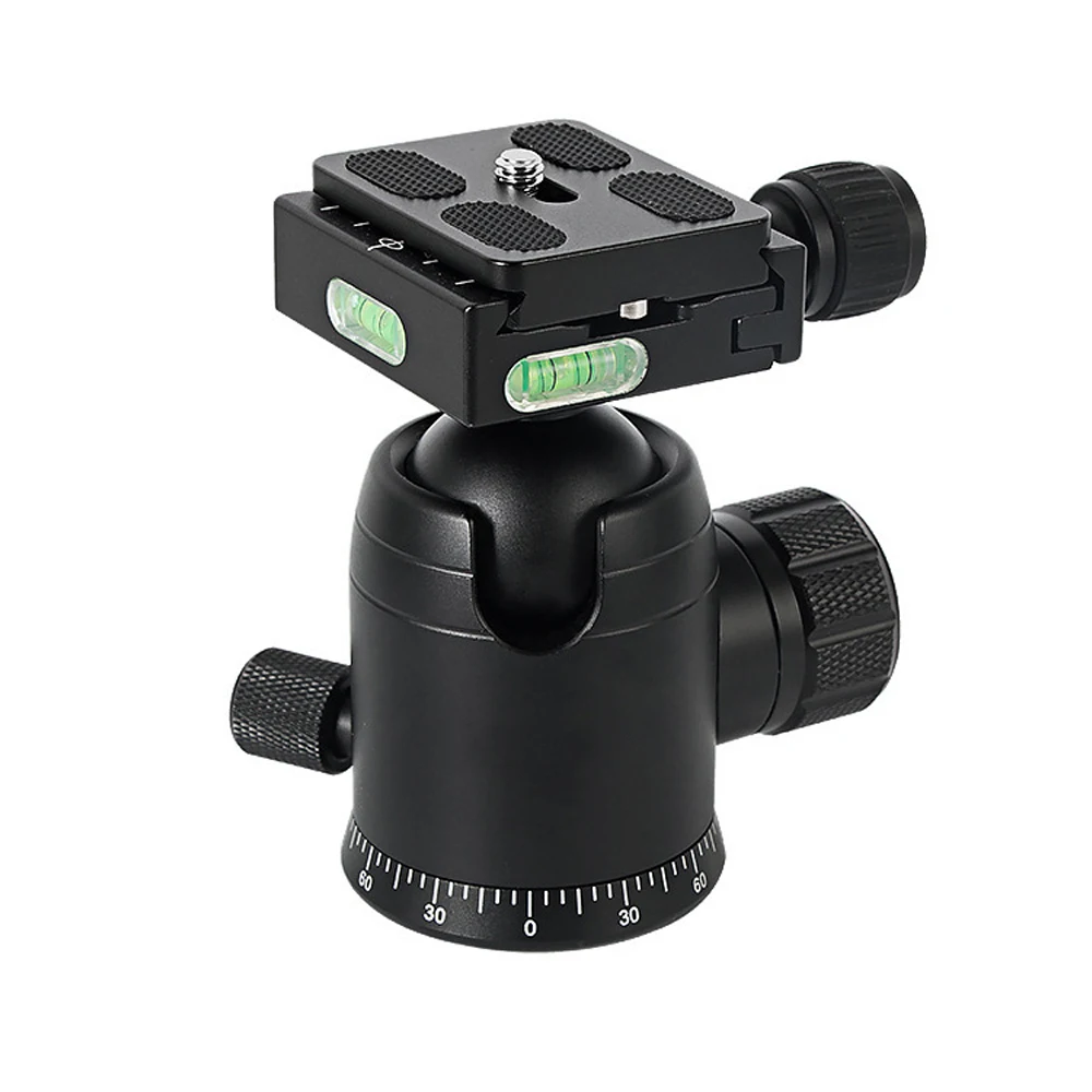 Шаровая головка штатива, вращающаяся на 360 градусов панорамная шаровая головка с пластиной быстрого башмака 1/4 дюйма, максимальная нагрузка до 10 кг/22 фунта для штатива