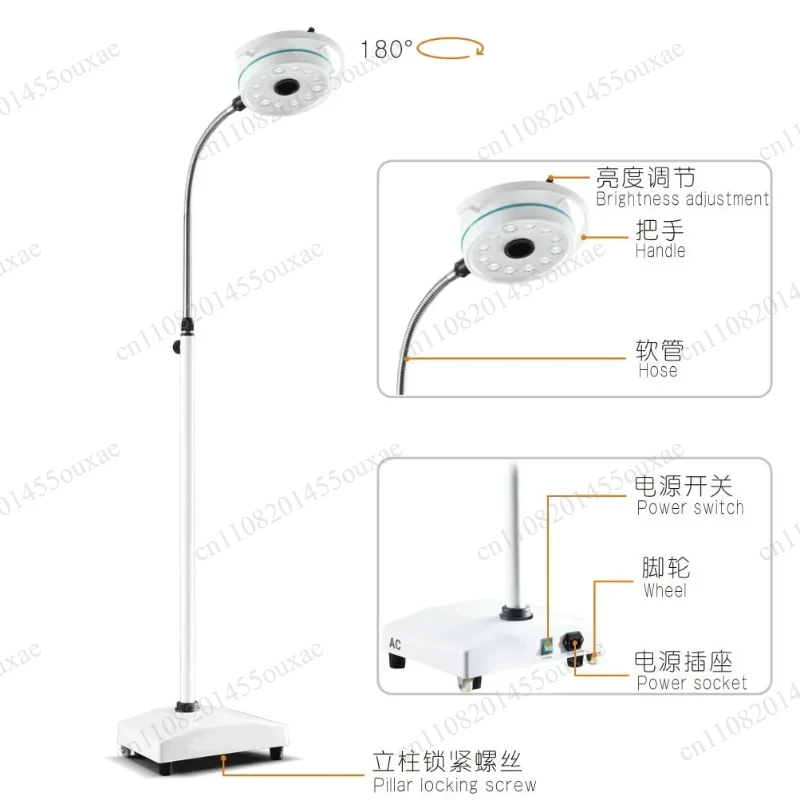 Electric Medical LED Ceiling Surgical Light Operating Examination Lamp Plastic & Metal Construction