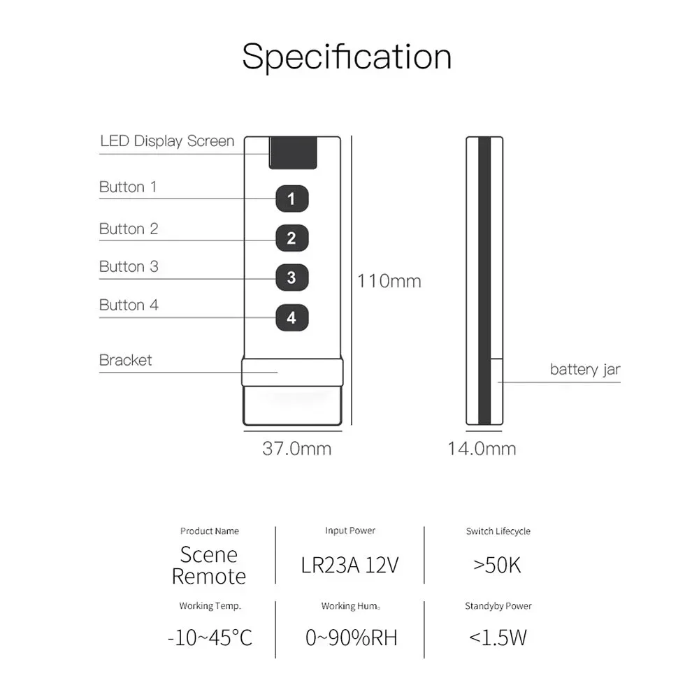 Tuya ZigBee Smart Scene Switch 4 Gang Remote Portable For Smart Home Automation Scenario Remote Control With Alexa Google