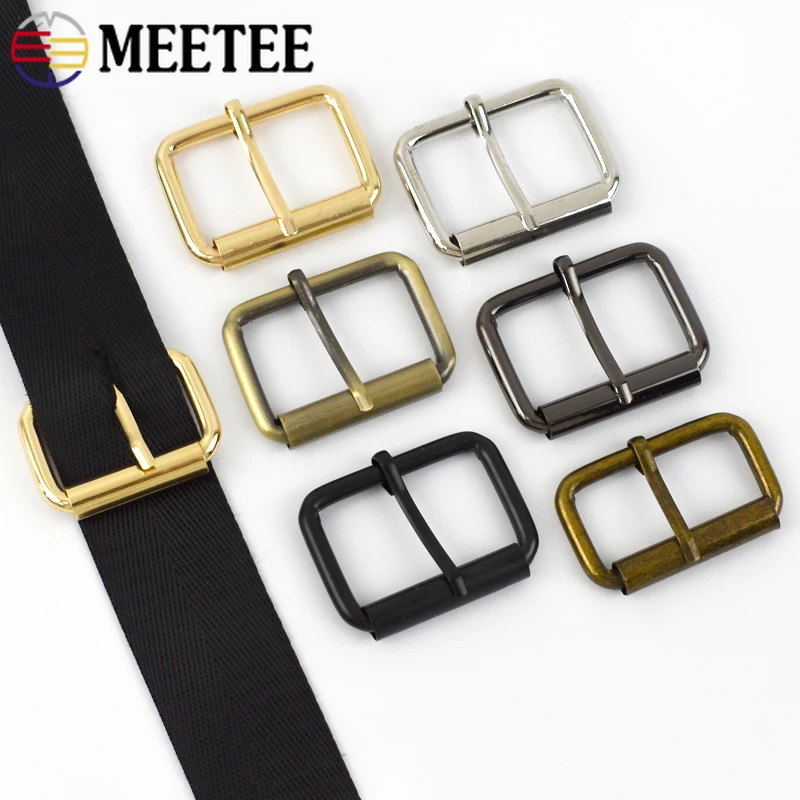 5Pcs Meetee 13-38mm Metal Roller Pin Buckles Bag Strap Adjust Clasp Shoes Garment Belt Buckle Hook Leather Craft Accessories