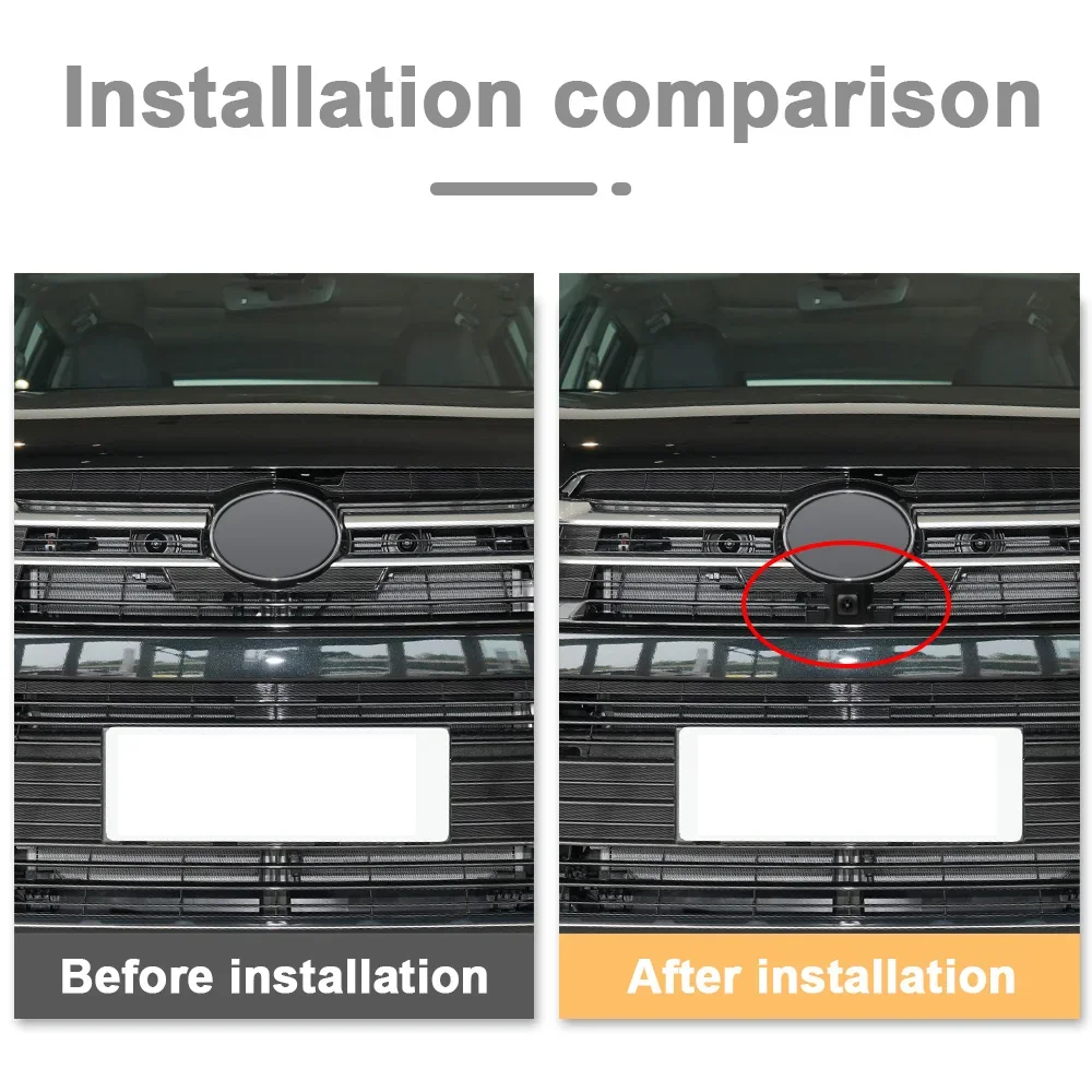 

TEENRAM AHD 1080P Car Front View Camera for Toyota 2018/2021 Highlander Night Vision 150° Fisheye Waterproof Parking Monitoring