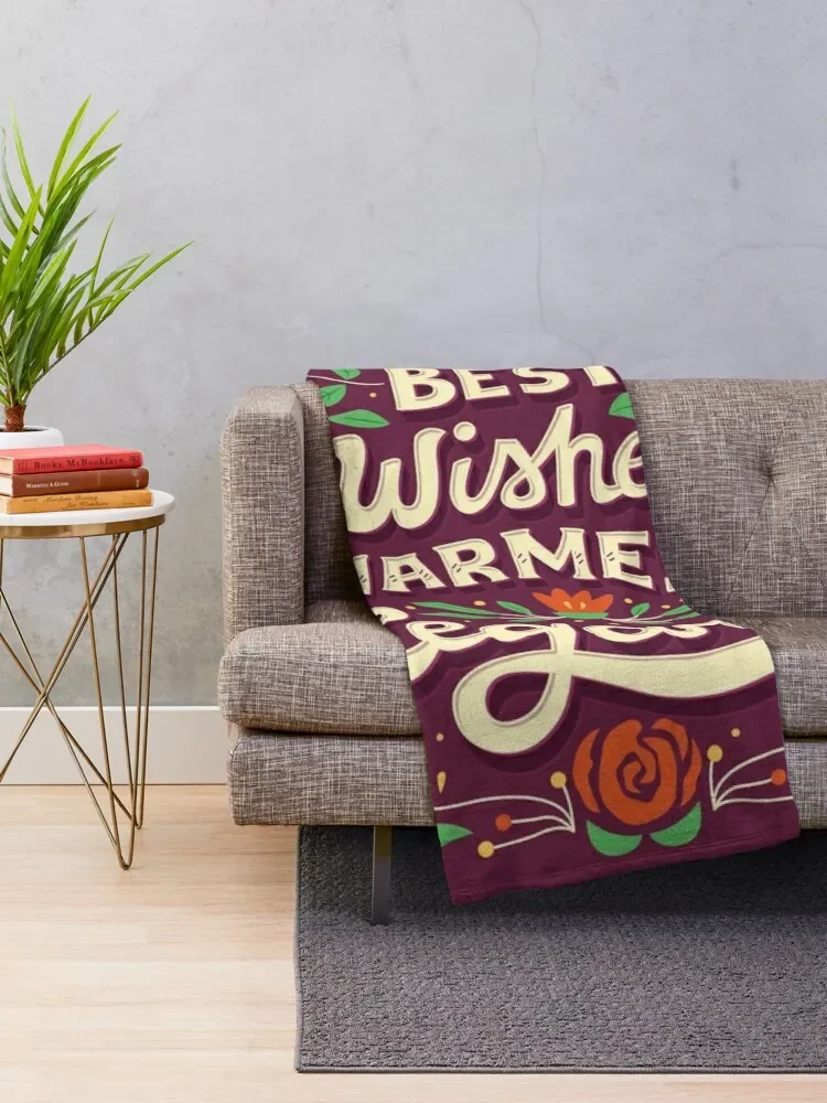 Best Wishes, Warmest Regards Throw Blanket Loose Decorative Throw Flannels Blankets