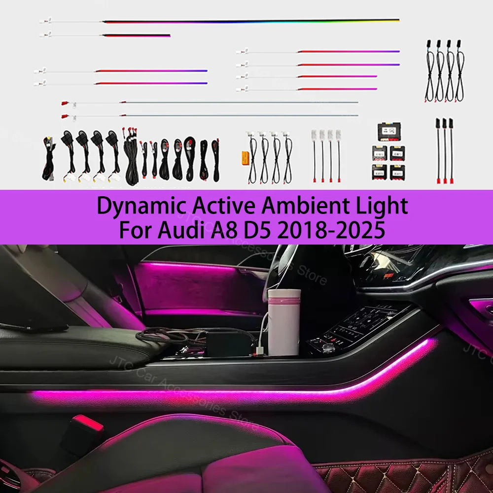 

For Audi Audi A8 D5 2018-2025 Symphony Dynamic Active Ambient Light, Audi A8 D5 Interior Lighting Upgrade