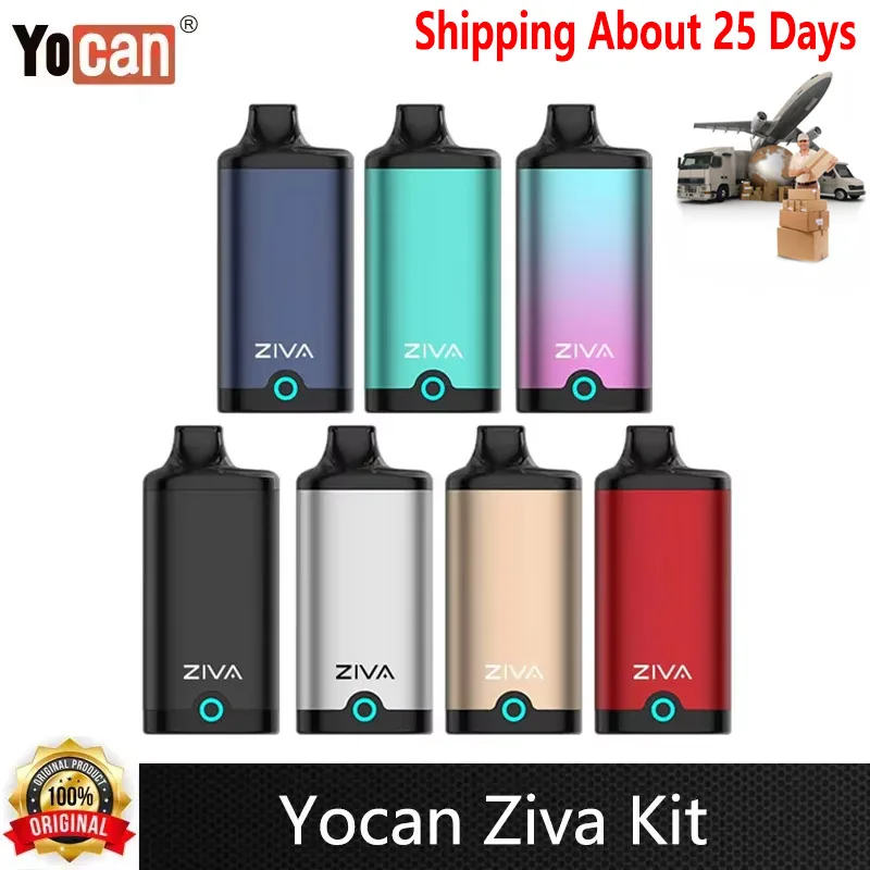 Original Yocan Ziva Box Mod 650mAh batería 510 rosca 2,6 V/3,2 V/3,8 V para cartucho 510 Vape vaporizador de cigarrillo electrónico