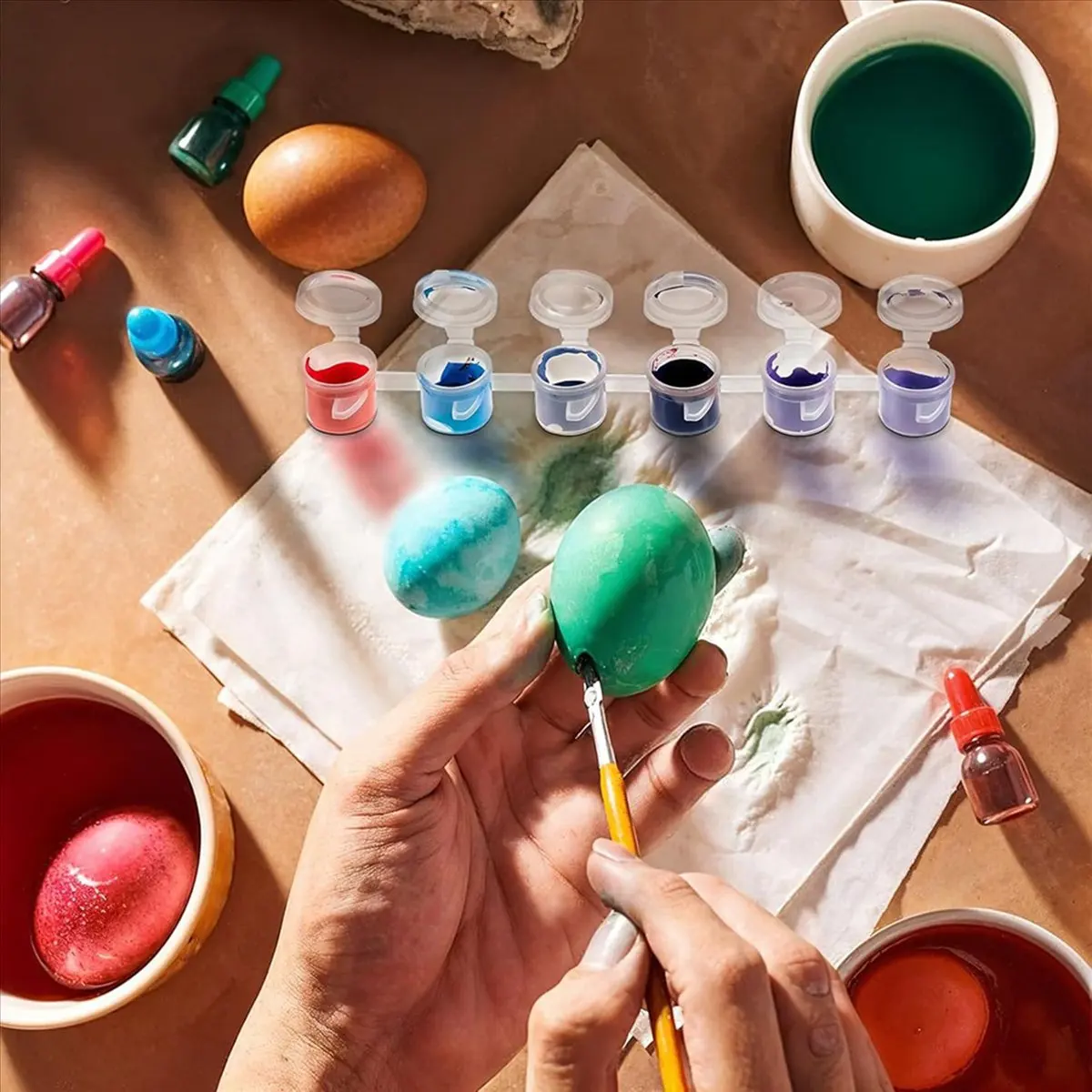 Okay 240pcs Paint Containers with Lids, 40 Strips Paint Containers Acrylic Paint with Lids for Craft Paint Storage Classroom