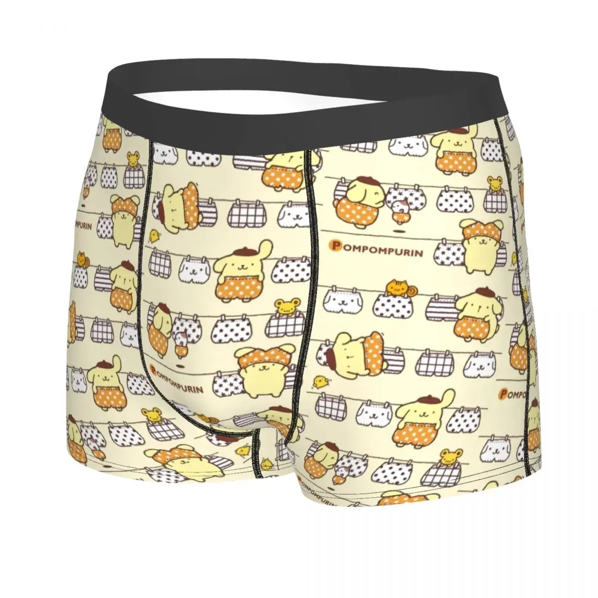 Custom Pompompurin Sanrio Cartoon Boxer Shorts For Homme 3D Print Underwear Panties Briefs Stretch Underpants