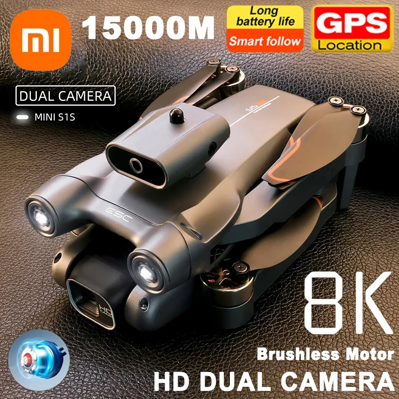 xiaomi s1s drone 8k profissional camera hd fotografia aerea fluxo optico posicionamento sem escova dobravel quadcopter rc15000m 01