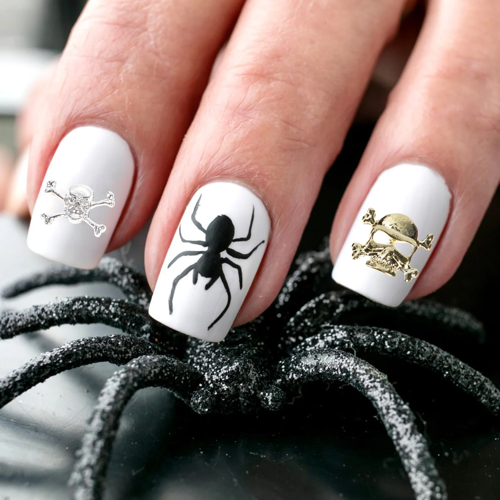 

Halloween Nail Accessories Set Rhinestones Studs Pumpkin Decoration Charms Decorations