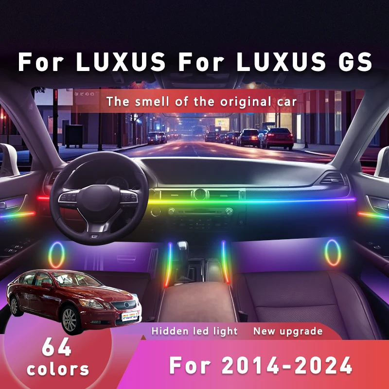 

FILIPLI For The LEXUS GS For 2017 Voice Controlled Car Interior LED Mood Light Cyberpunk Simple Installation Car Ambient Light