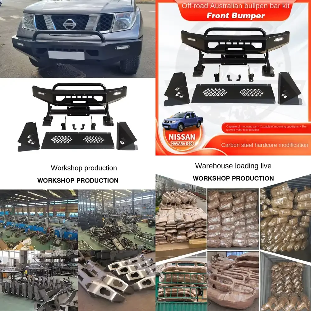 

Unity 2006-2010 Navara D40 Front Bumper Small U-Shaped Anti-Collision Bar Black Carbon Steel Black Finish Screw Fixing