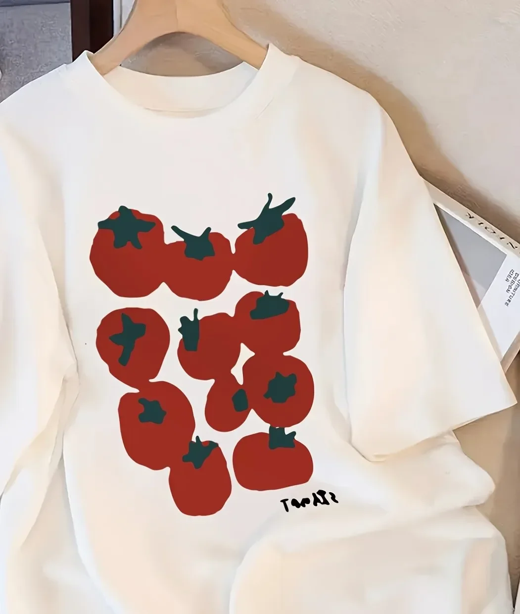 

T Shirt Summer Fashion Hand-Painted Print Basic T-shirt Women Casual 0-neck Short Sleeve Oversized Top Tee Pullover