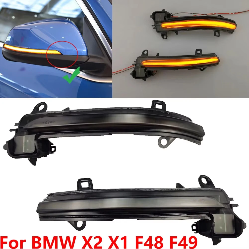 

Для BMW X1 X2 F39 F48 2017-2018, для BMW 2 серии Active Tourer F45 2015-2018, динамический светодиодный указатель поворота, мигающий сигнал поворота.