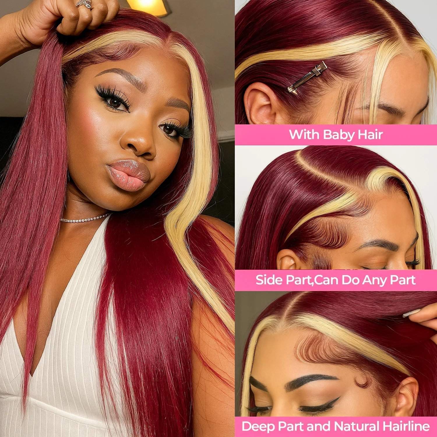 99j/613 بورجوندي الدانتيل الجبهة باروكة من شعر طبيعي 13x4 العظام مستقيم Hd الدانتيل الباروكة الأمامية 200% الكثافة الملونة قبل قطعها شعر مستعار الدانتيل