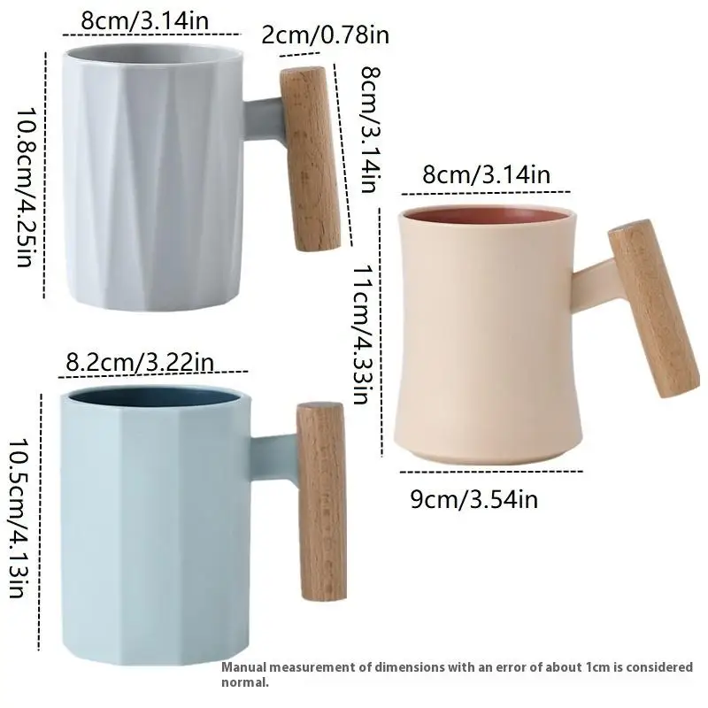 1Pc Gelas Kumur Gagang Kayu Advanced Sense, Gelas untuk Menyikat dan Mencuci Gigi, Gelas Sikat Gigi Pasangan Sederhana dan Kreatif untuk Asrama/Rumah Tangga