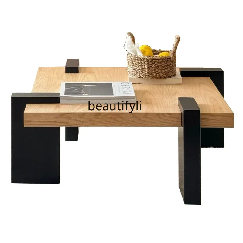 

Creative coffee table Nordic living room small apartment solid wood log coffee table designer tea table