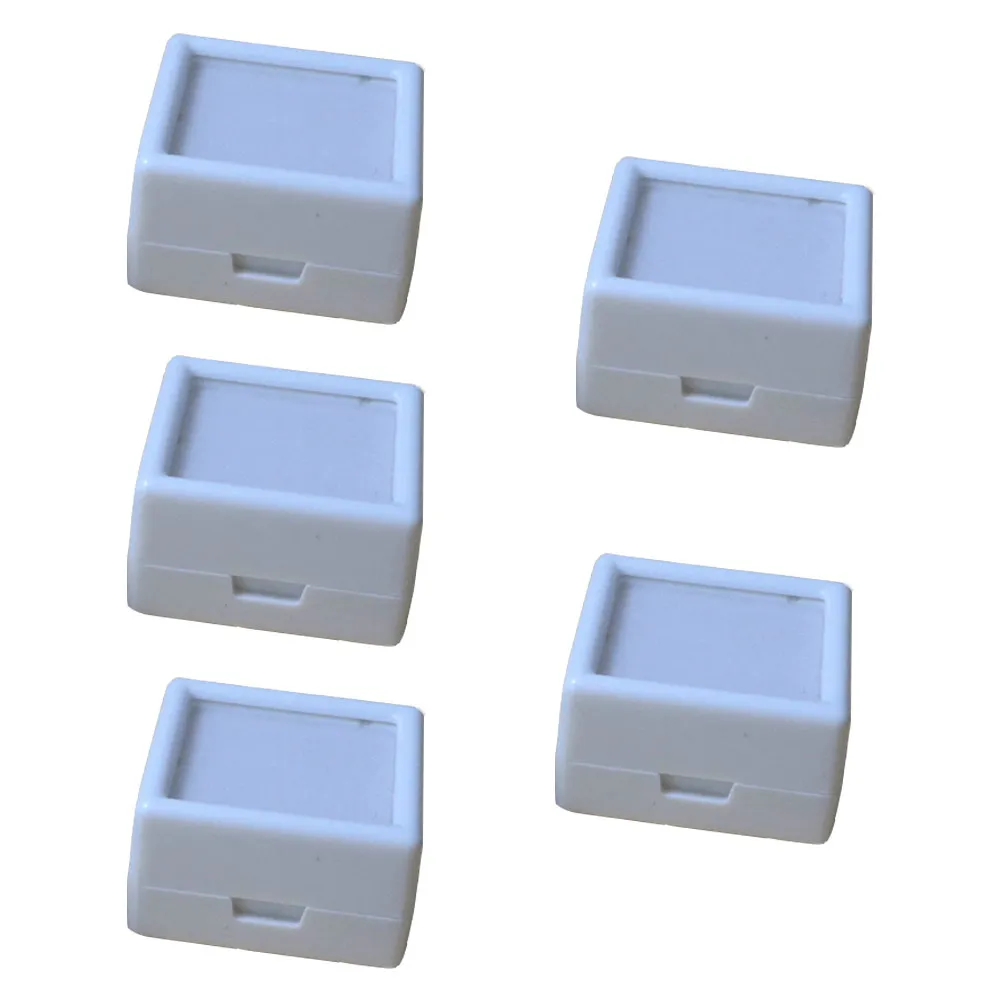 

5Pcs Jewelry Storage Box Set Transparent Lid Elegant Simplicity Style Foam Padded for Ring Display Gemstone Loose Diamond