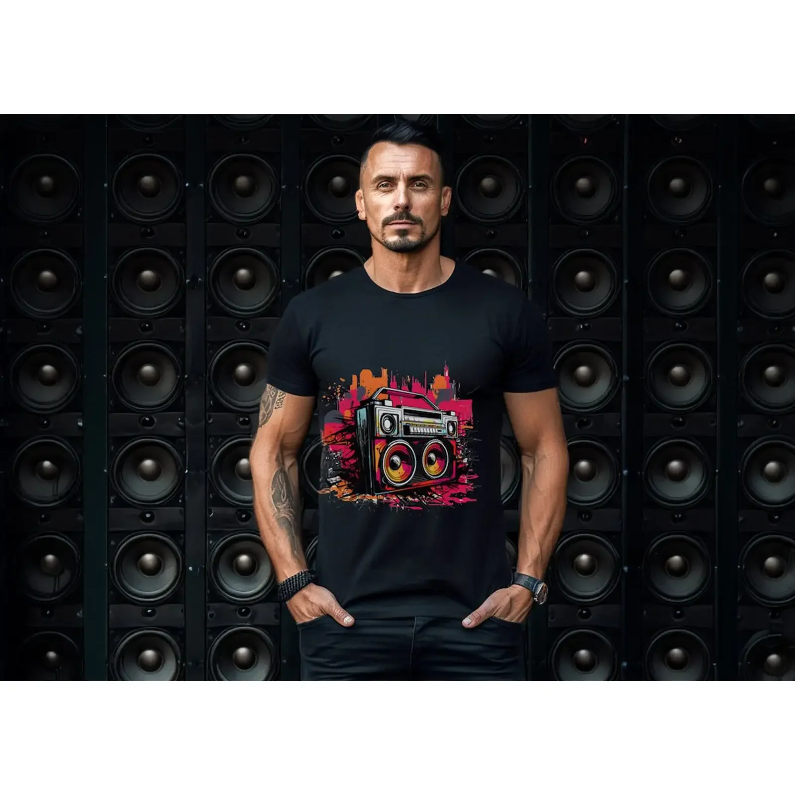 Boom Box Softstyle T Shirt vintage Washed Soft Slightly Stylish Comfortable homme Breathable designer clothes streetwear Unisex