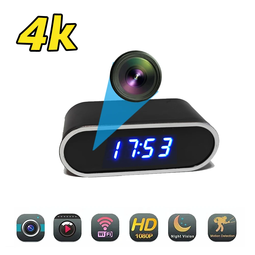 1080P Mini Clock Camera Night Vision Camera with WiFi Home Indoor 1080P Full HD Video Nanny Mini Wall Clock Camera
