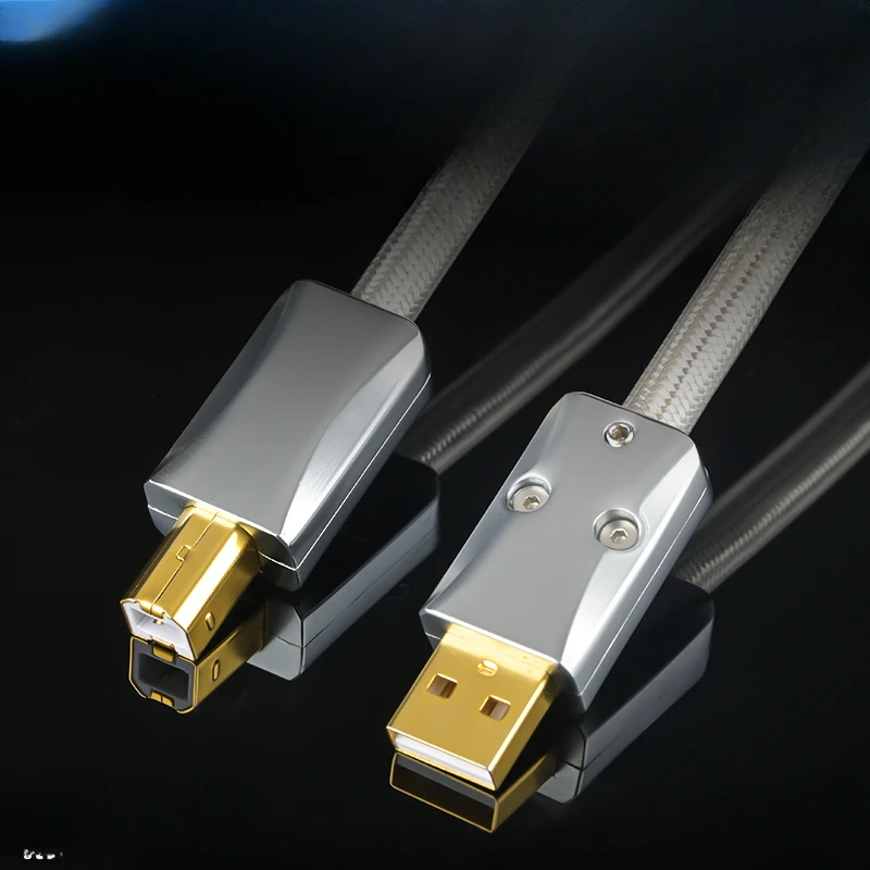 

Fever grade silver plated USB audio cable A to B2.0 sound card decoder computer OTG cable