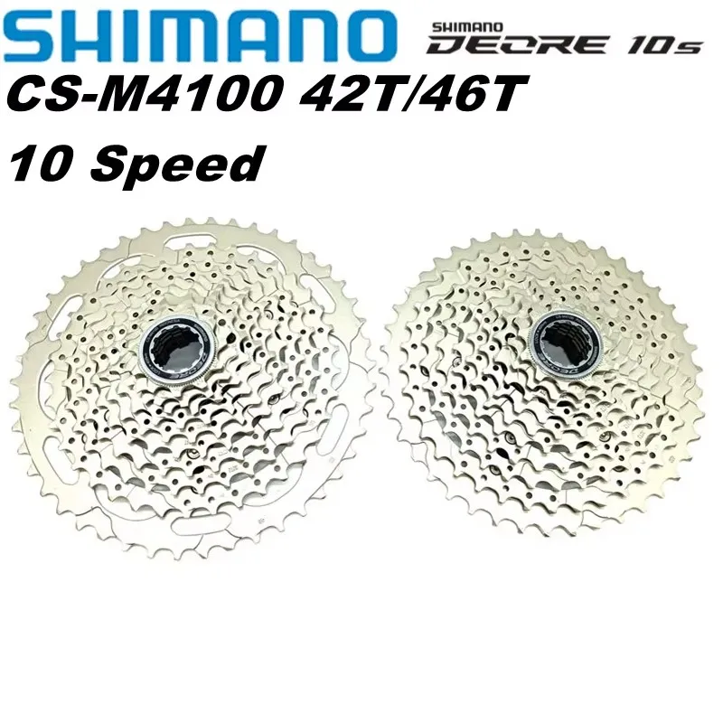 

SHIMANO DEORE CS-M4100 10 Speed Bike Cassette Sprocket MTB Mountain Bicycle Freewheel 11-42T 11-46T Bicycle Parts