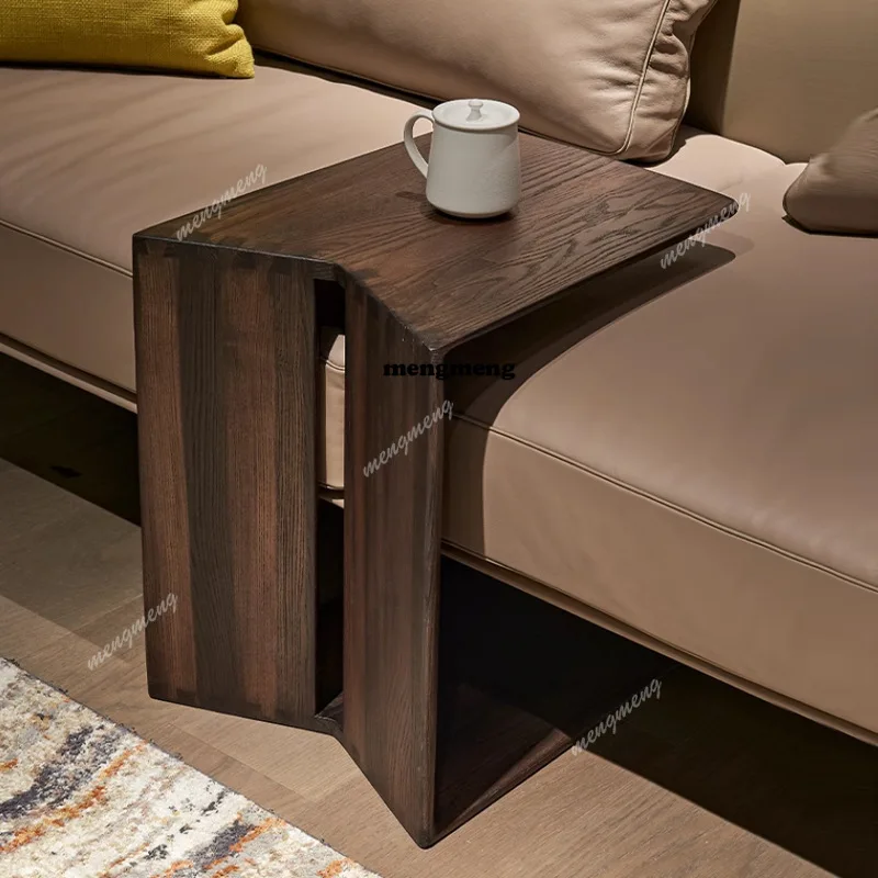 Ash wood all solid wood edge few ancient style living room Nordic modern simple sofa small apartment card corner few design