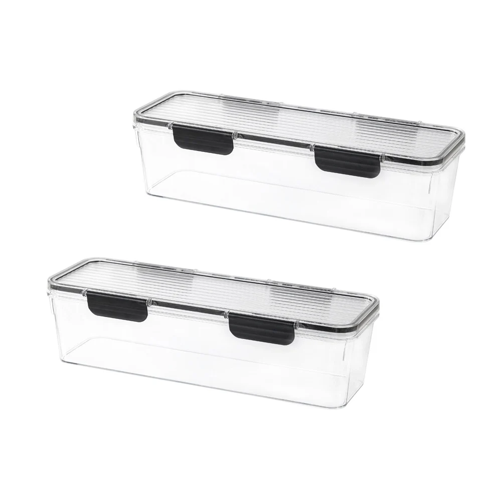 Small Stackable Food Storage Containers 2 Pack for Noodles Pasta Garlic Herbs and Dry Ingredients with No Gap Simple Structure