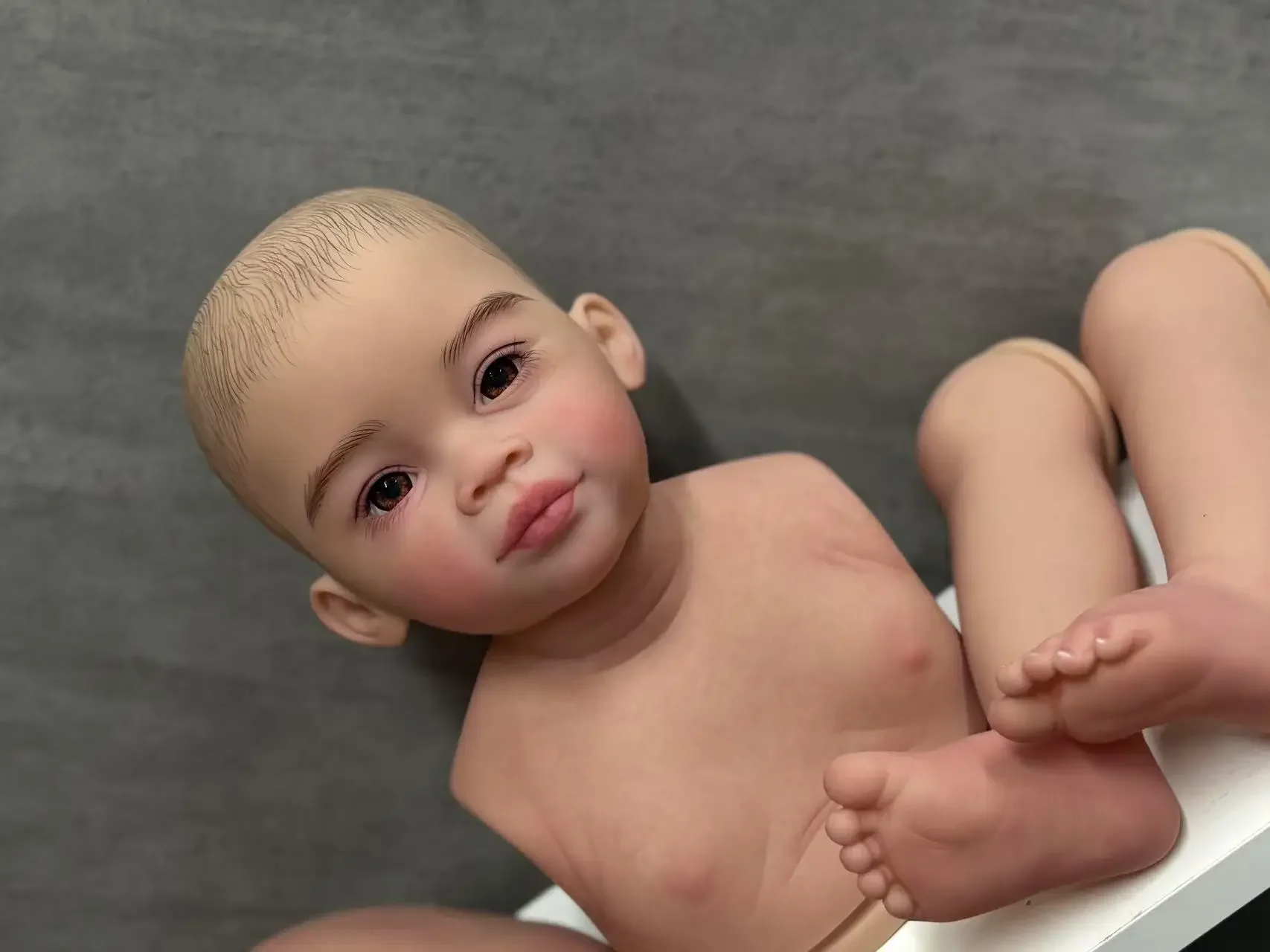 DLS 32 pulgadas، Reborn Baby Meili con pelo pintado، pieza DIY con cuer de tela y conectores