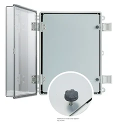 IP65 ABS Waterproof Electrical Box Flame Retardant Transparent Plastic Power Distribution Box Double Door with Buckle Hinge