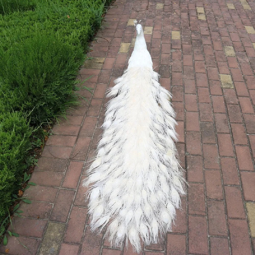 long tail simulation peacock model foam&feather white big peacock doll gift about 150cm t2570