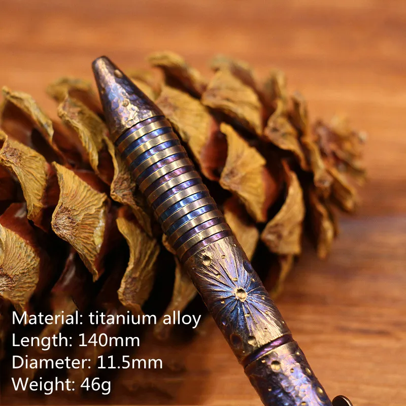 Handmade Starry Sky Limited Edition Titanium Alloy Tactical Pen EDC Tungsten Pen Pressing Metal Signature Pen