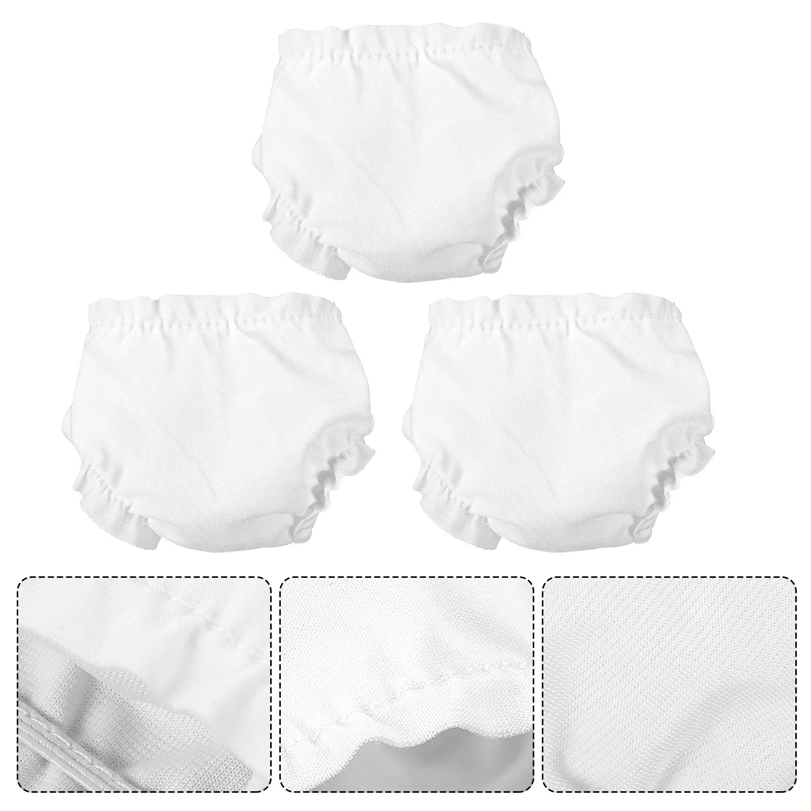 

12Pcs White Baby Panties Reusable Washable Cloth Mini Underwear Accessories for Kids Panties Accessories